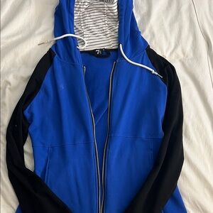 Women's Blue and Black Hoodie